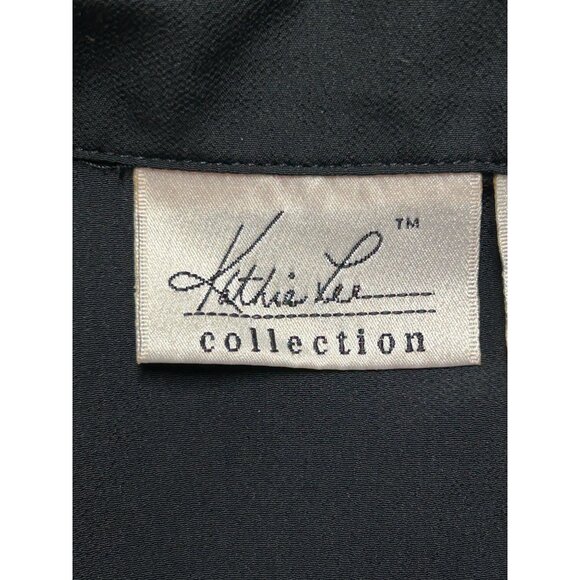 Kathie Lee Collection Sleeveless Collared Tie Back Blouse in Black - Sz M - Picture 3 of 5